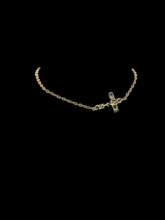 Amazing Grace Cross Stainless Steel Bracelet Silver Tone