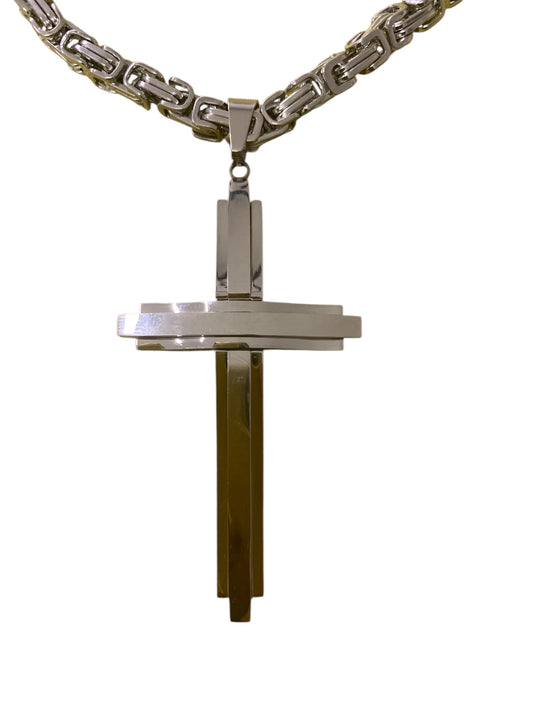 Men’s Heavy Extra Large Stainless Steel Cross Necklace