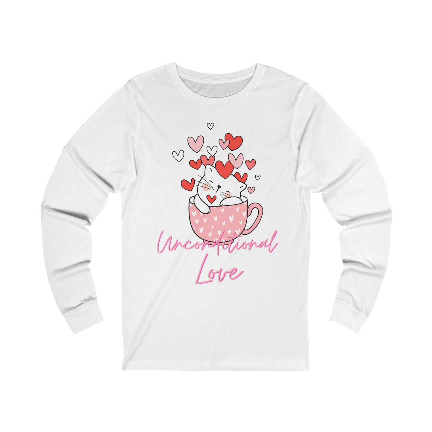 Unconditional Love Cat in a Mug Long Sleeve Tee