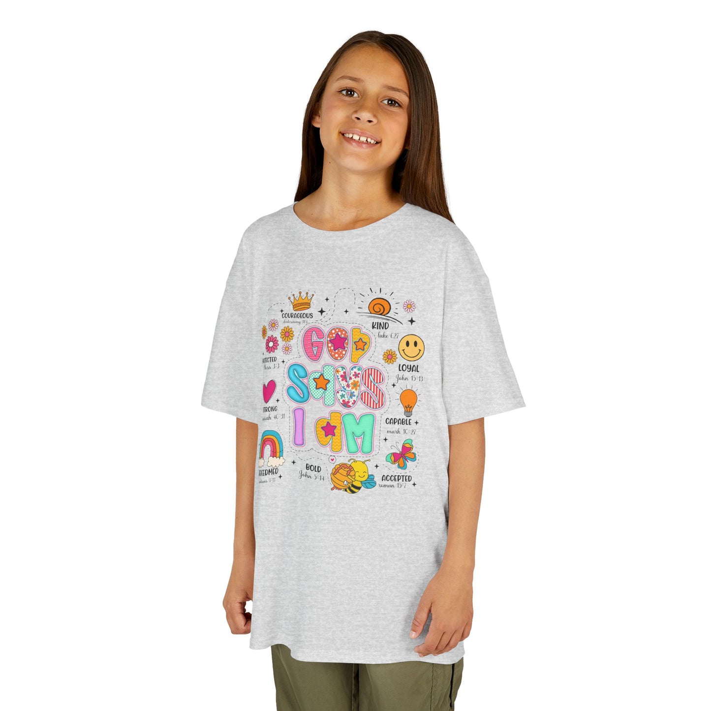 God Says I am Bubble Letters Tee Children's T Shirt