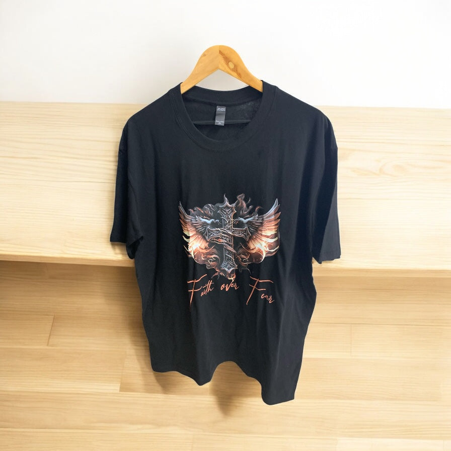 Faith Over Fear Angel Wings T Shirt