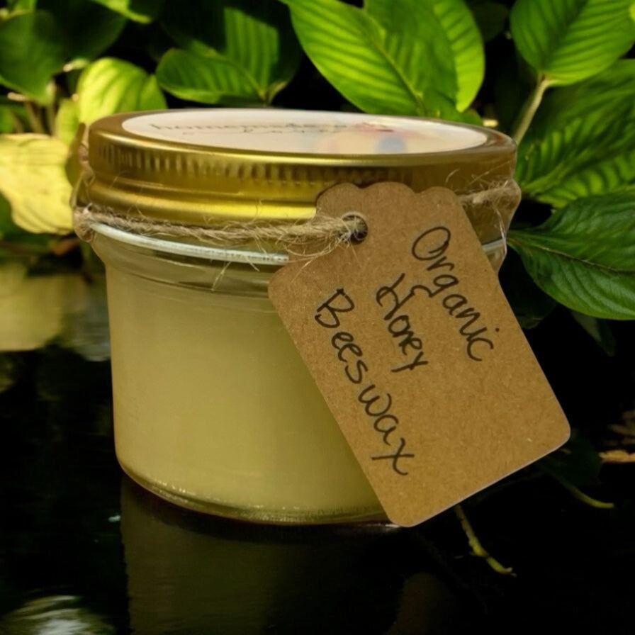 Organic Honey Beeswax Peppermint Handmade Natural Candle