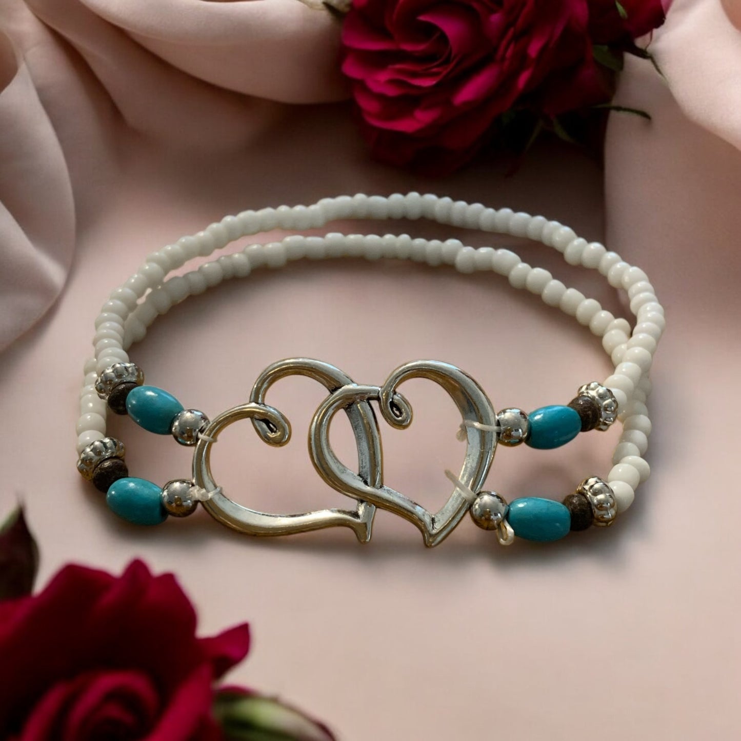 Double heart fashion bracelet