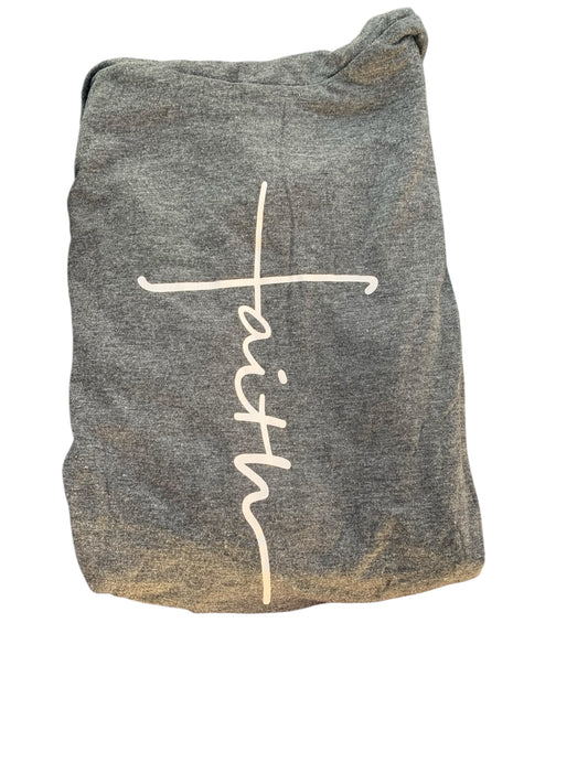 Faith Cross Hooded Light Gray Sweatshirt