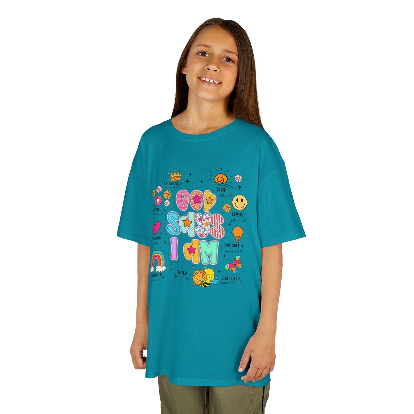 God Says I am Bubble Letters Tee Children's T Shirt