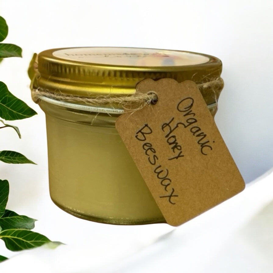 Organic Honey Beeswax Peppermint Handmade Natural Candle