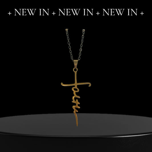Faith Cross Gold Plated Stainless Steel Necklace