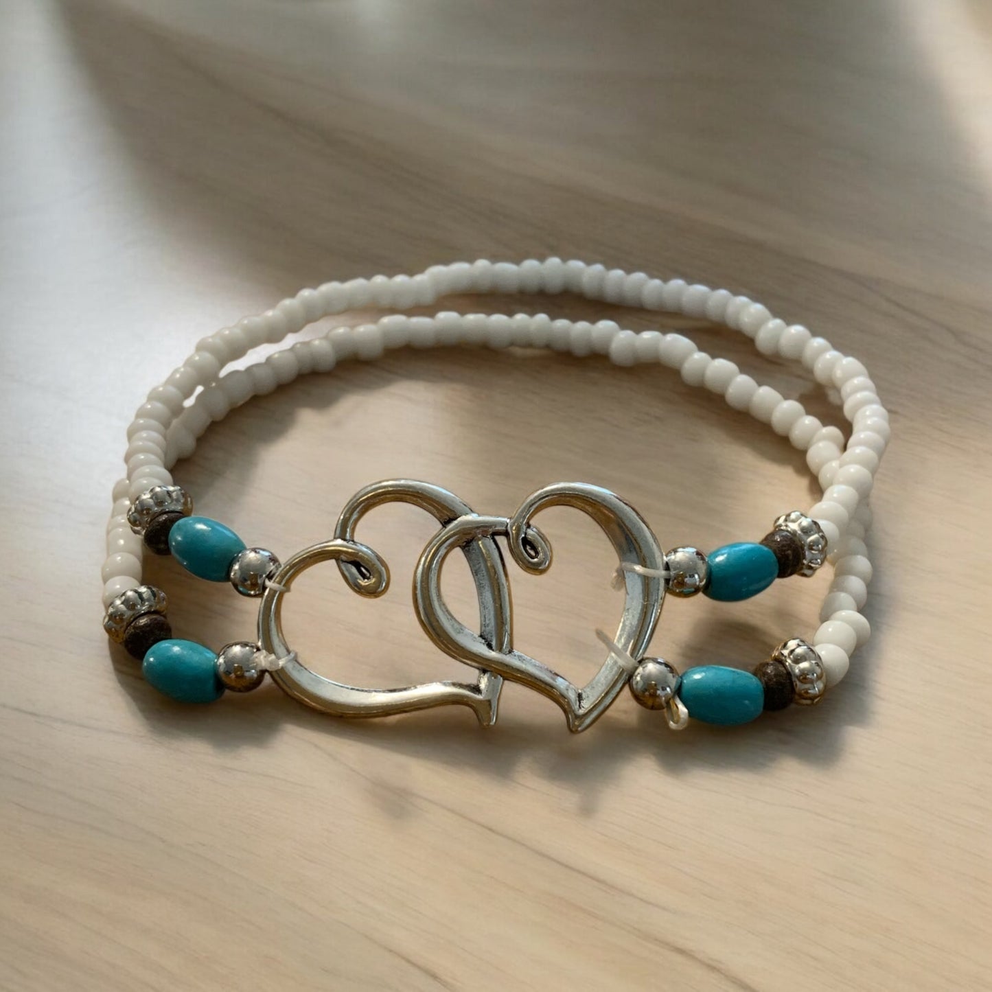 Double heart fashion bracelet
