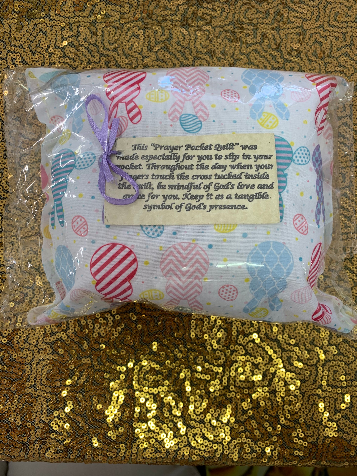 Prayer Pillow with Wood Cross Handmade