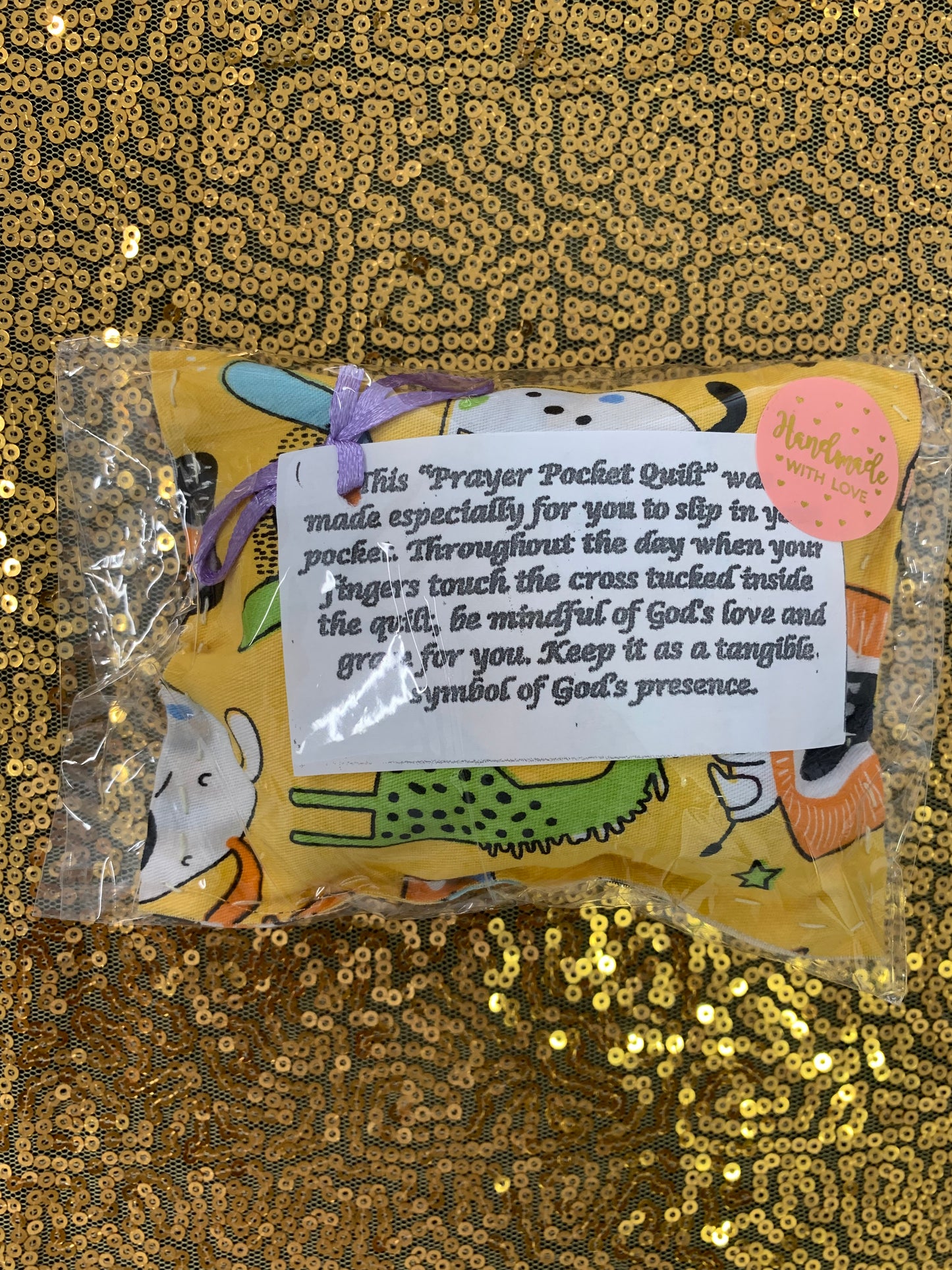 Prayer Pillow with Wood Cross Handmade