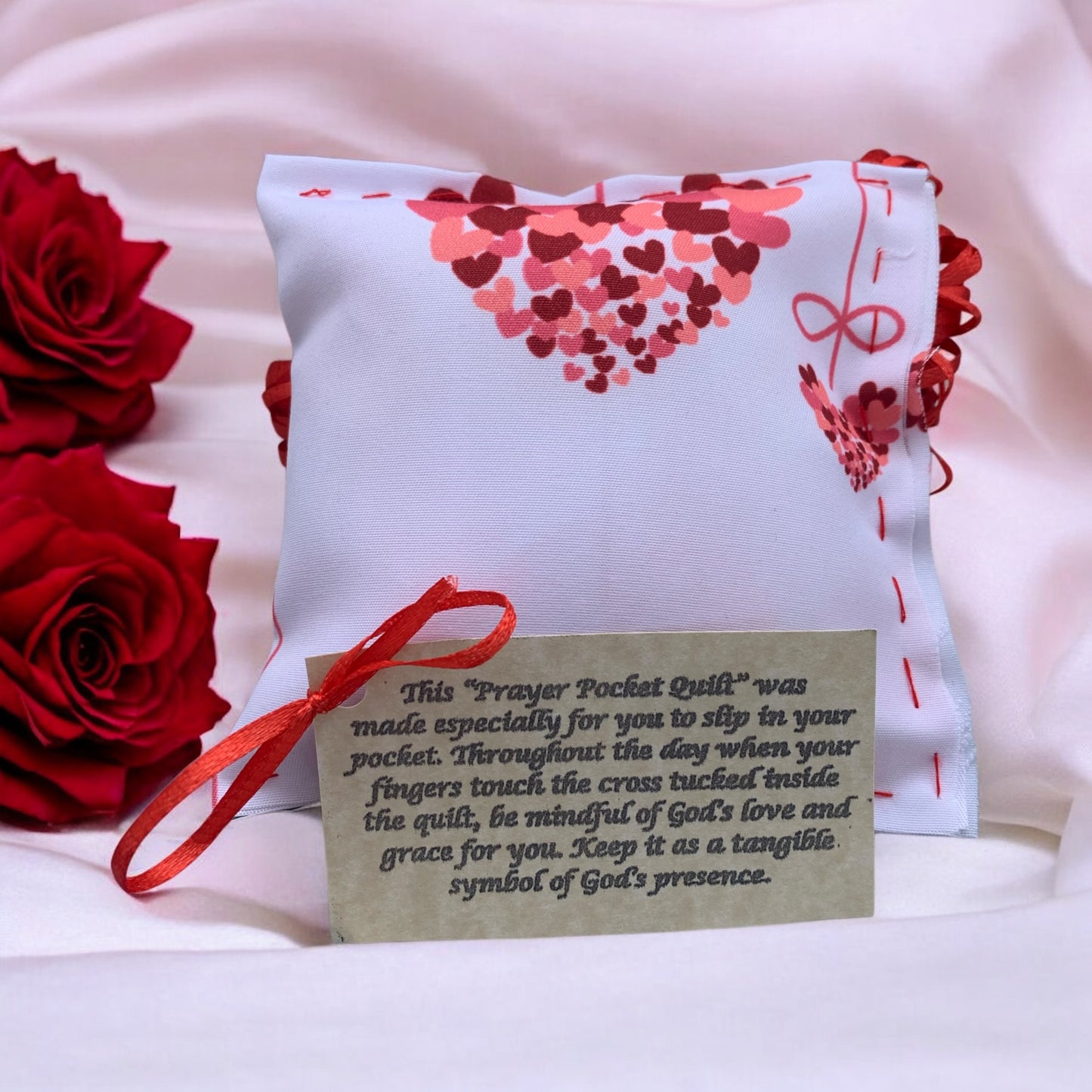Prayer Pillow with Wood Cross Handmade
