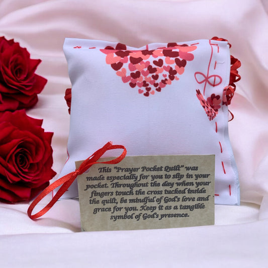 Prayer Pillow with Wood Cross Handmade