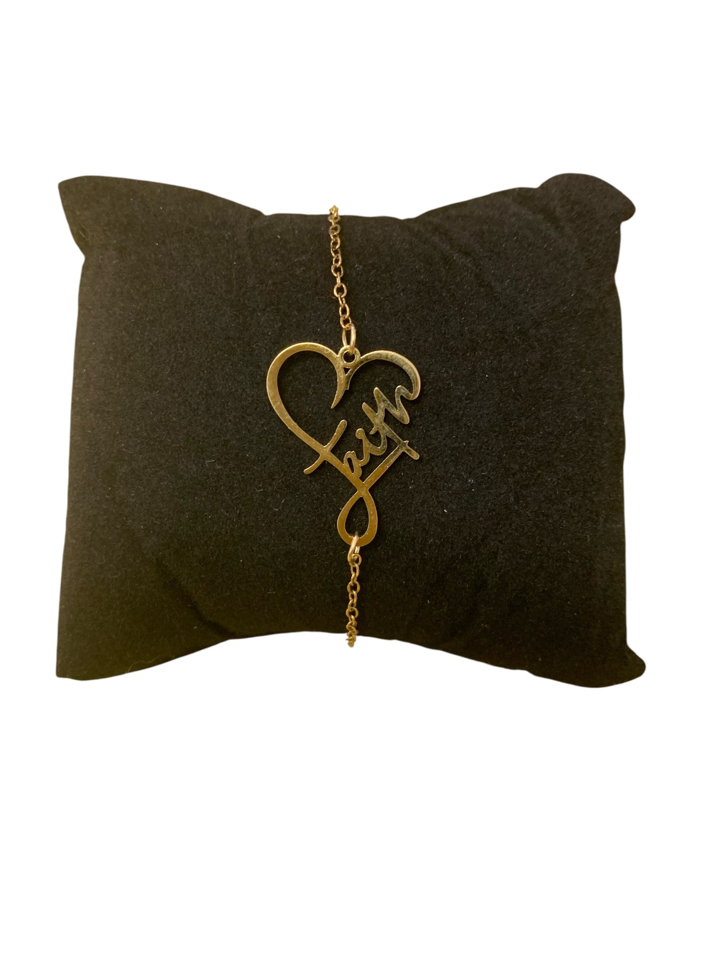 Faith Heart Gold Plated Stainless Steel Bracelet