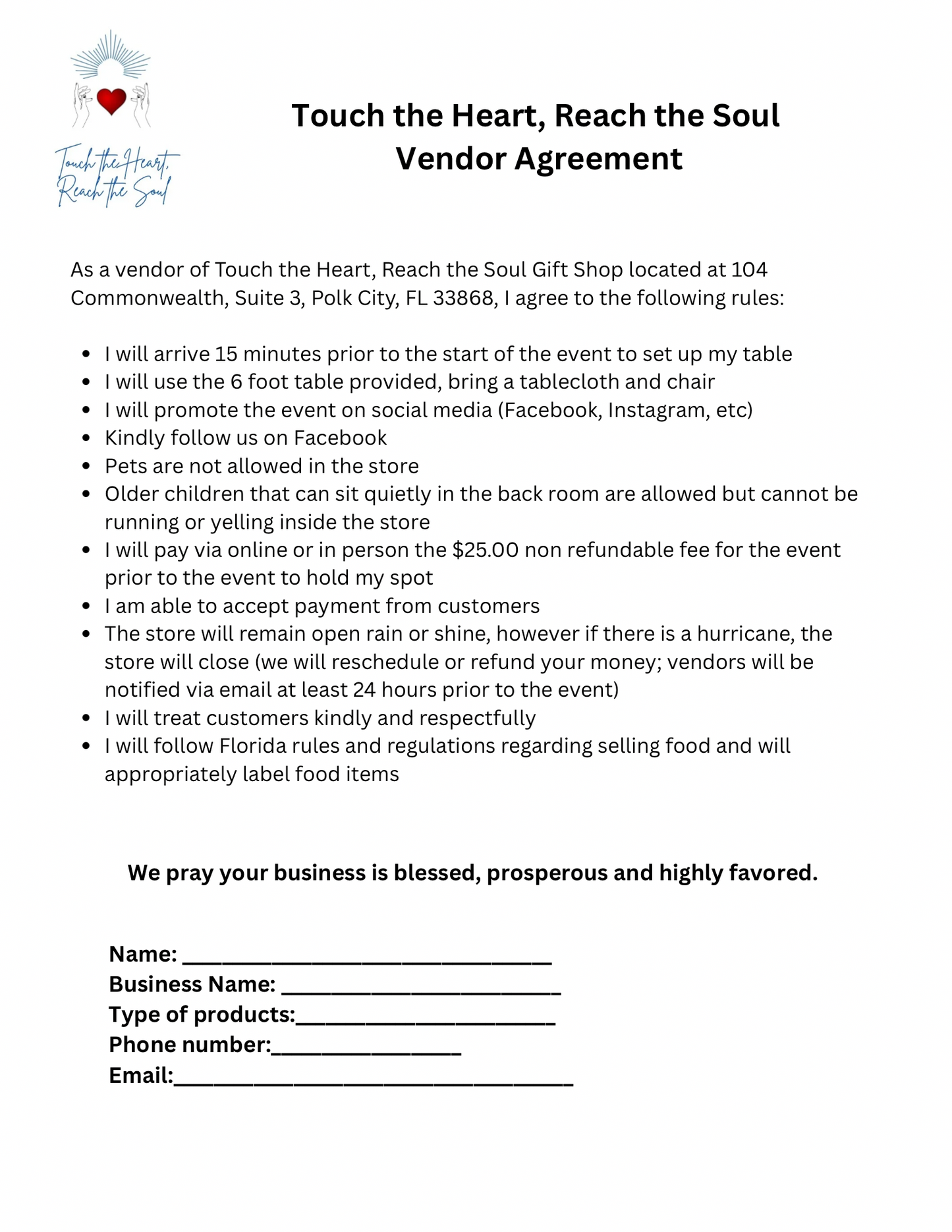 Business Vendor Fee