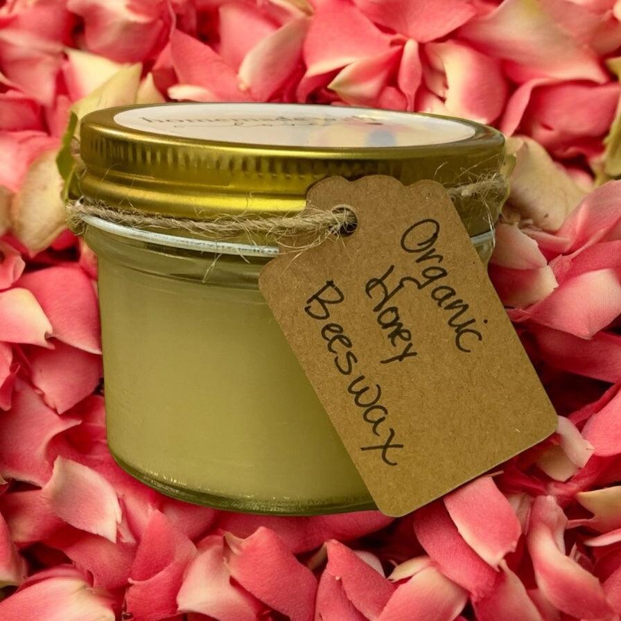 Organic Honey Beeswax Rose Handmade Natural Candle