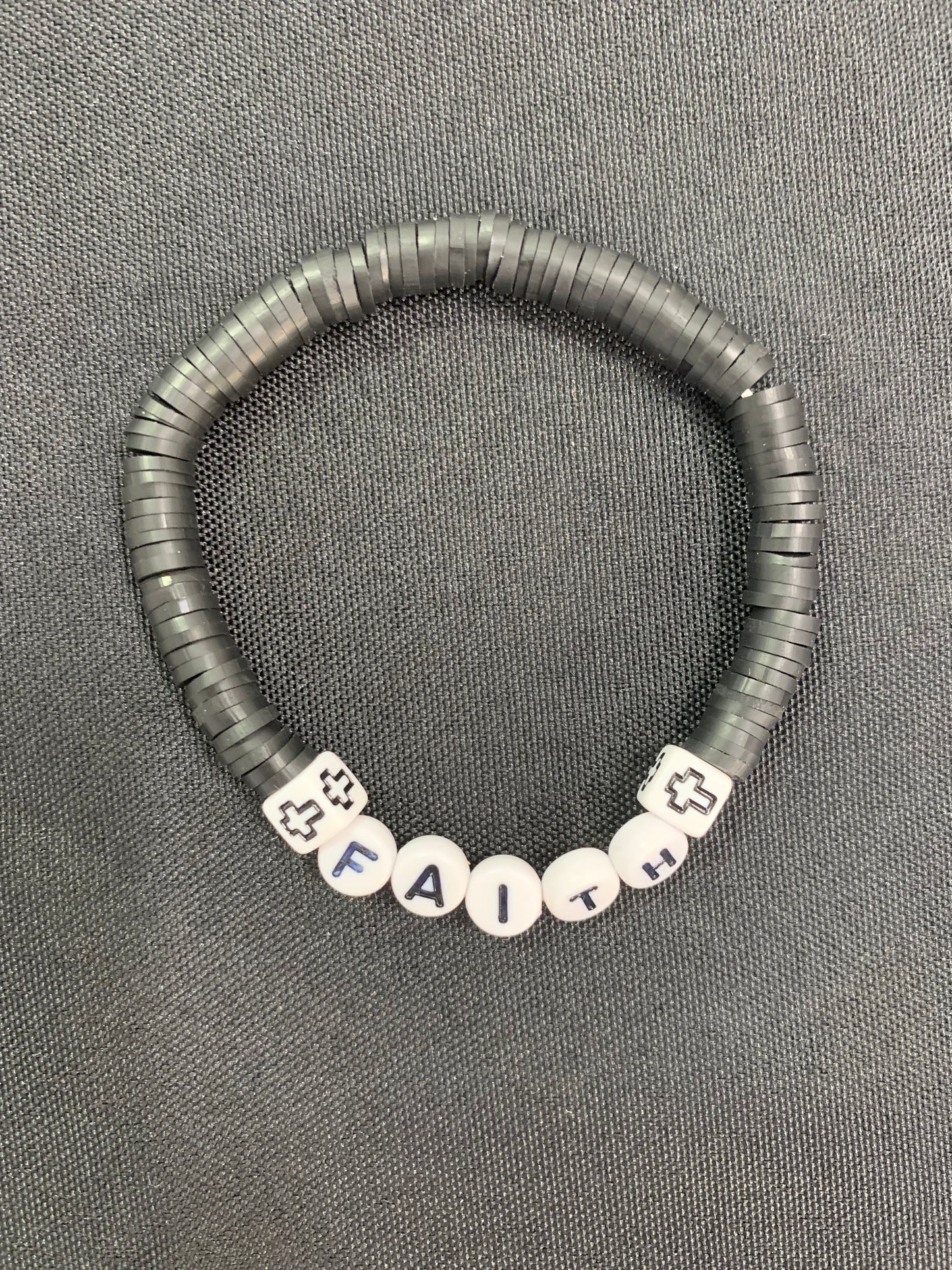 Faith Cross Clay Bracelet