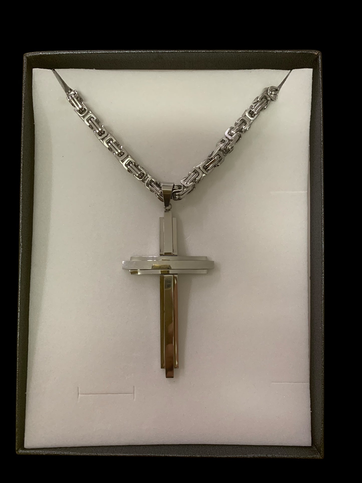 Men’s Heavy Extra Large Stainless Steel Cross Necklace