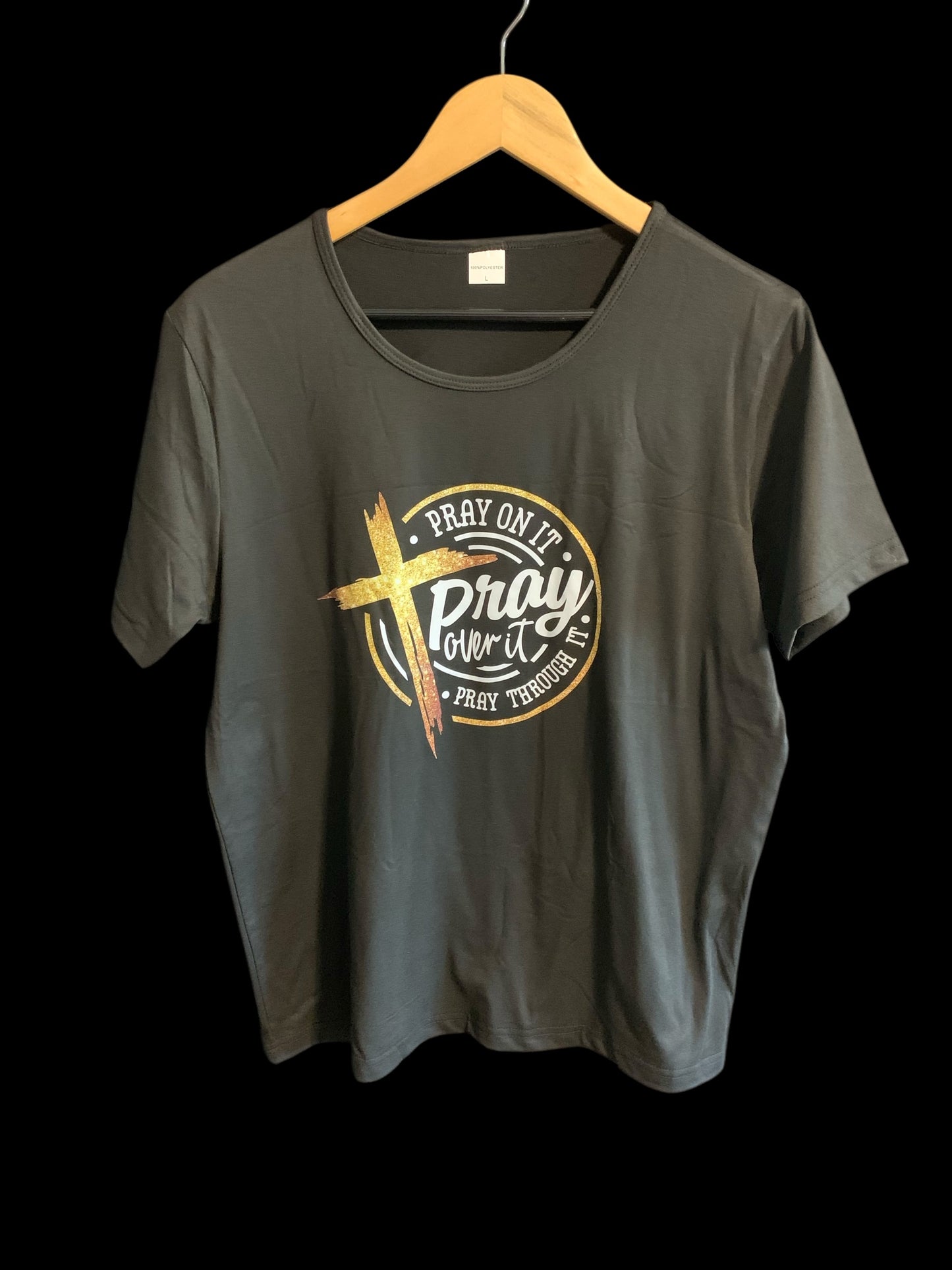 Pray On It Gold Cross T-Shirt