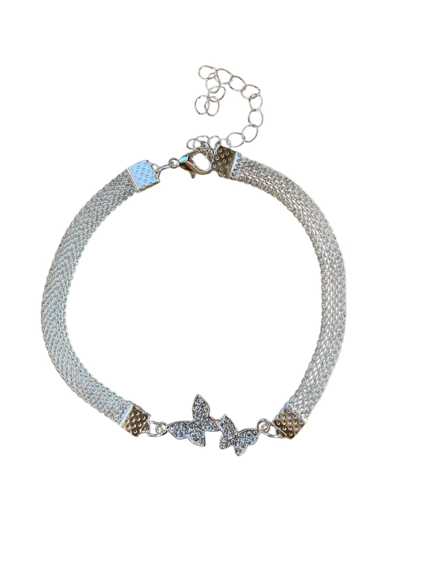 Fashion Anklet Silver Infinity, Heart, Butterfly and Heart, Twin Butterflies