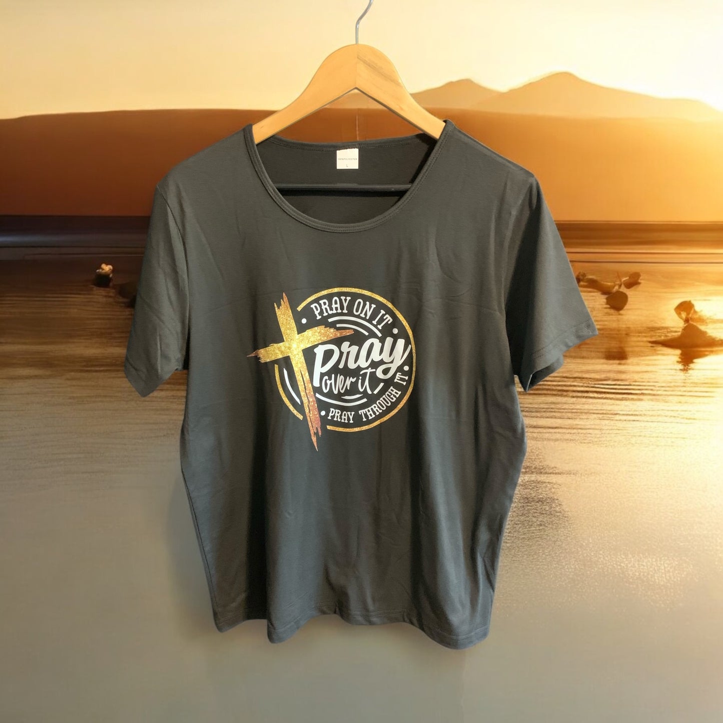 Pray On It Gold Cross T-Shirt