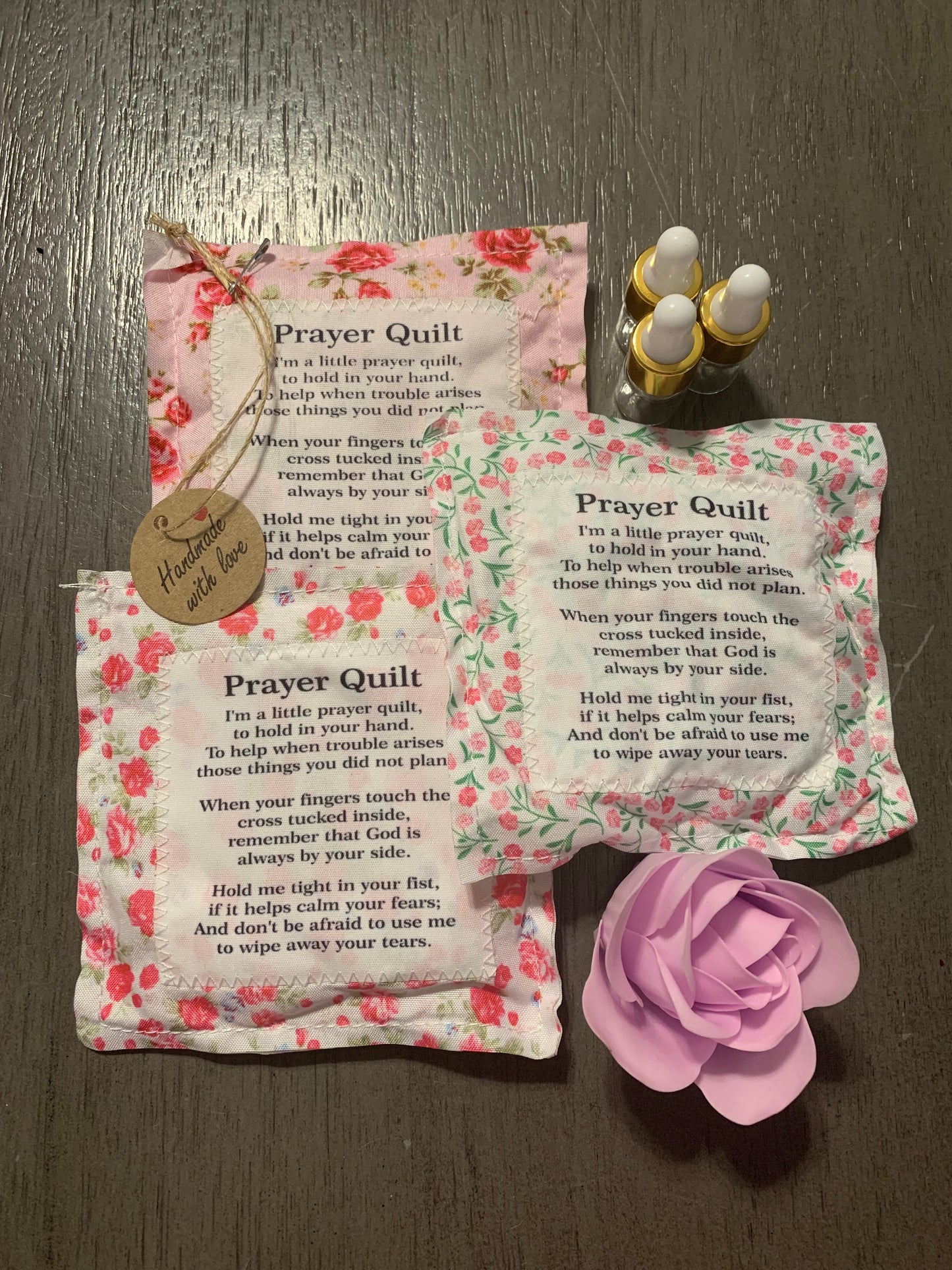 Square Prayer Pillow Handmade with Cross on Inside