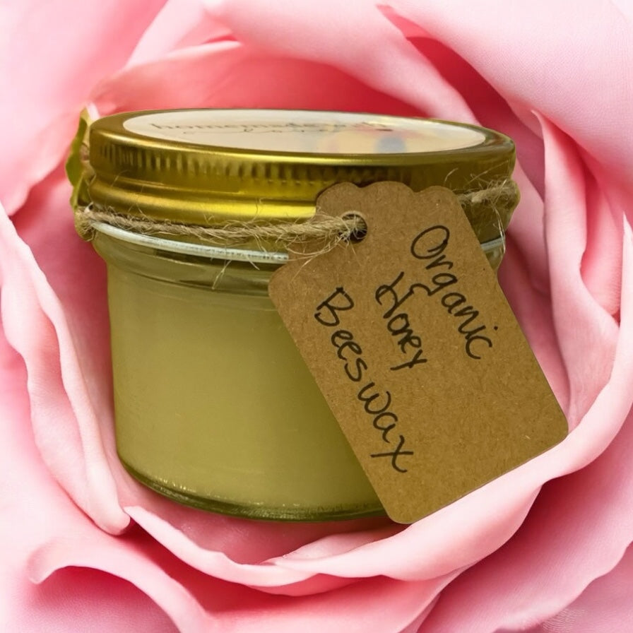 Organic Honey Beeswax Rose Handmade Natural Candle