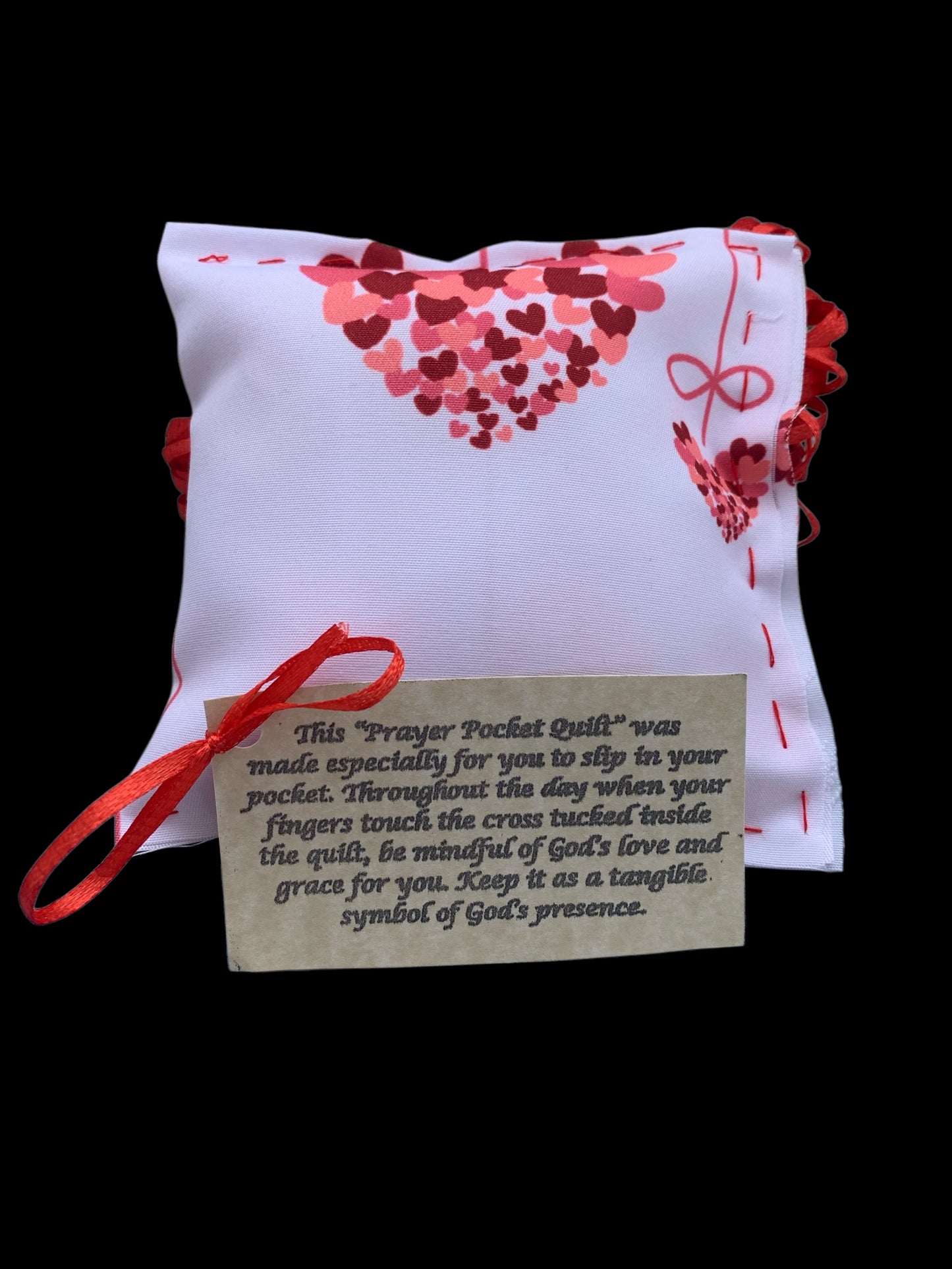 Prayer Pillow with Wood Cross Handmade