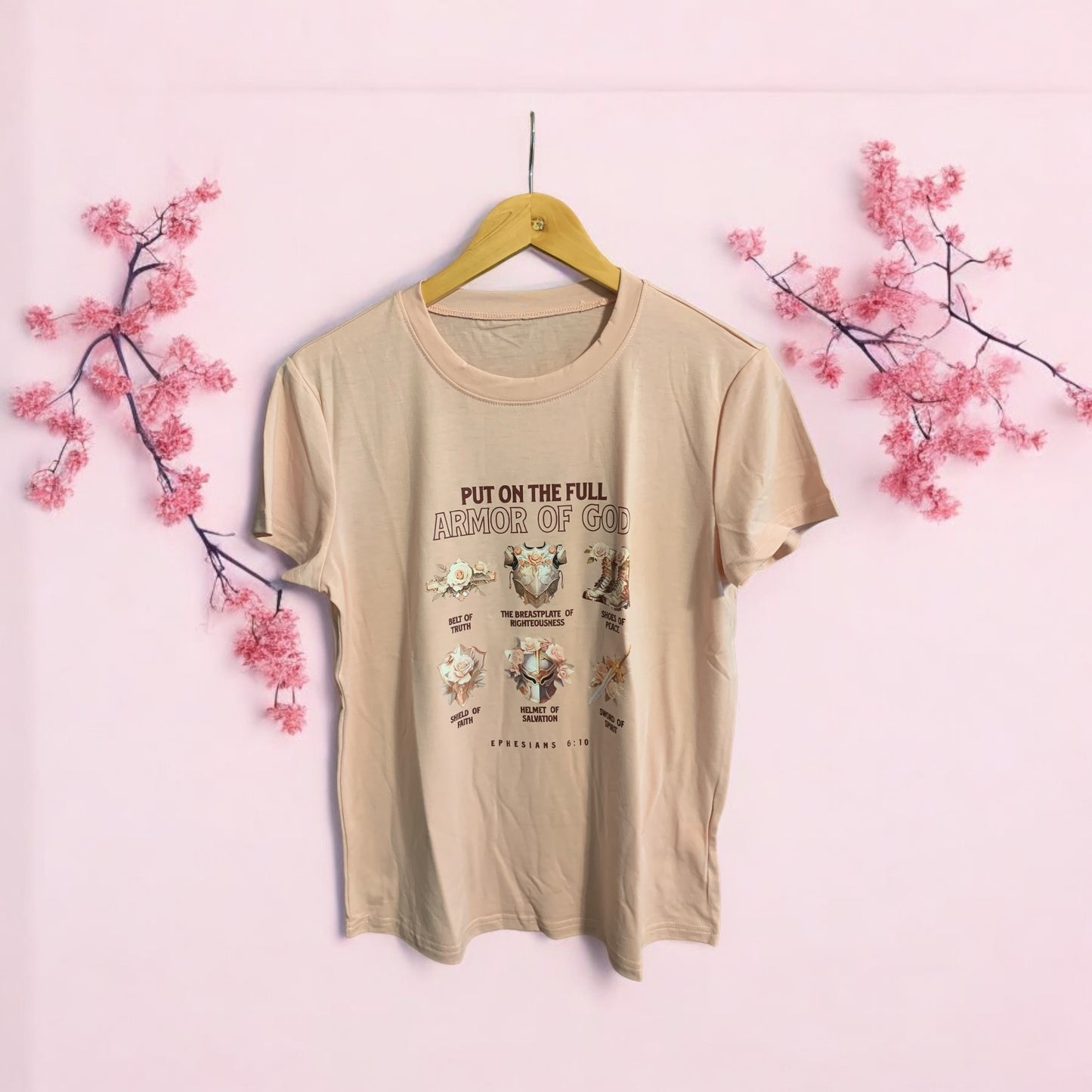 Put on the Armor of God Pink Women’s T Shirt