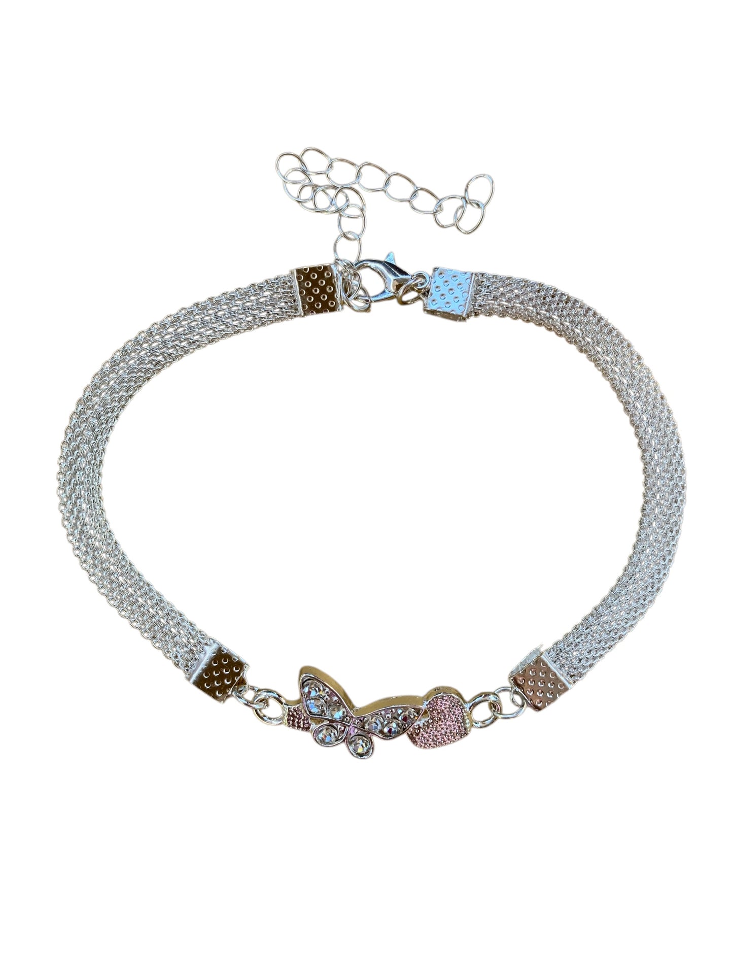Fashion Anklet Silver Infinity, Heart, Butterfly and Heart, Twin Butterflies