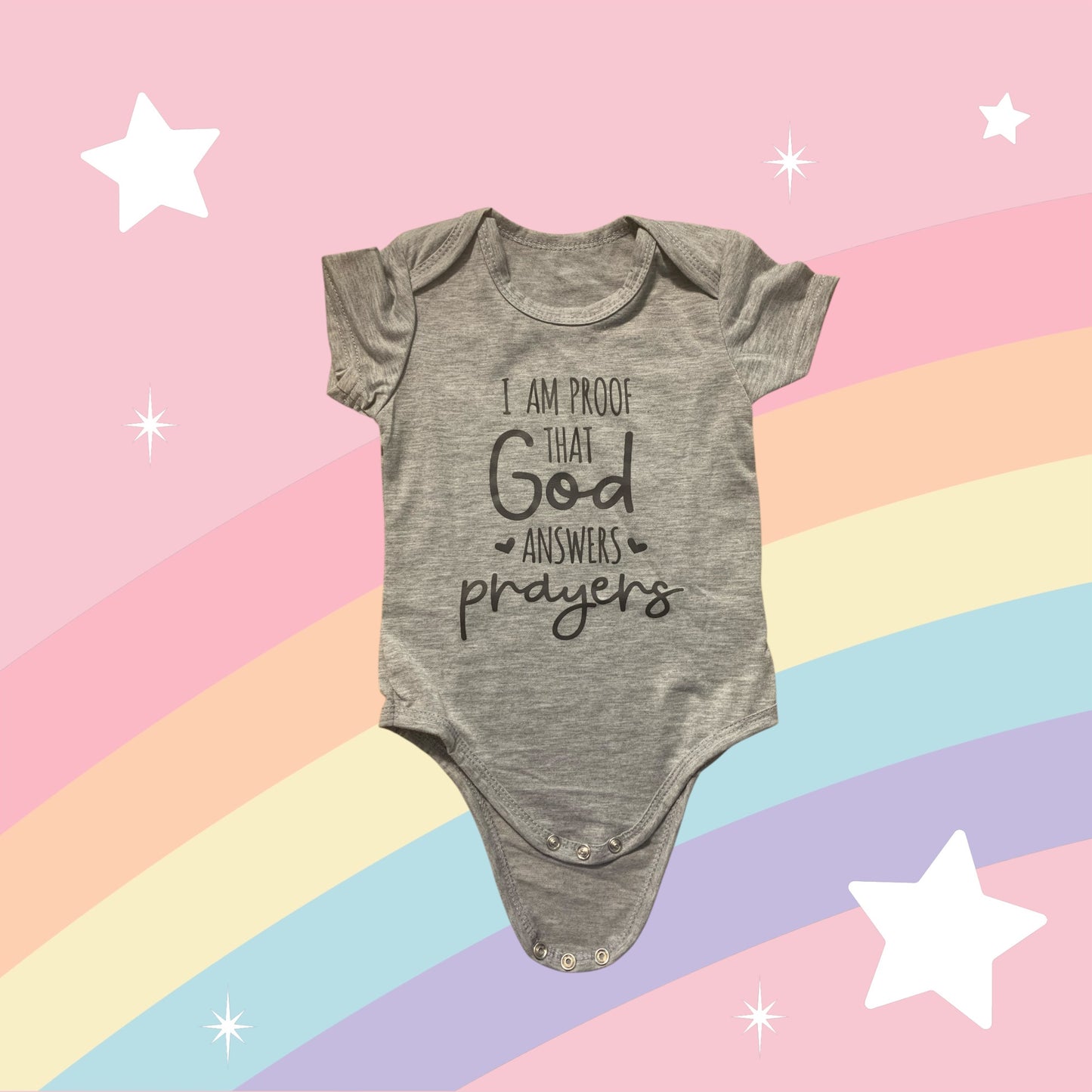 I am Proof that God Answers Prayers Baby Bodysuit Onesie