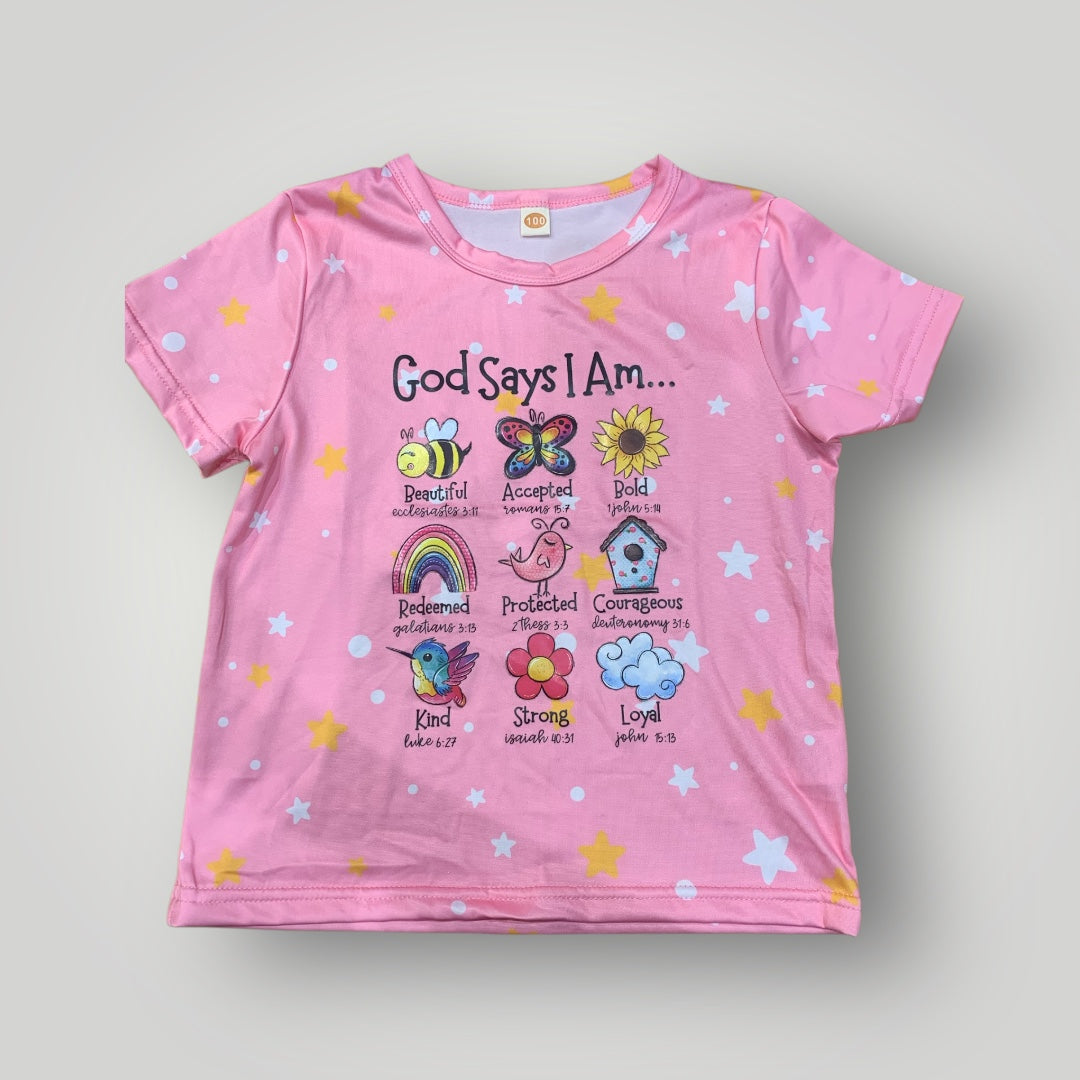 God Says I Am Girl T Shirt Girl Tee