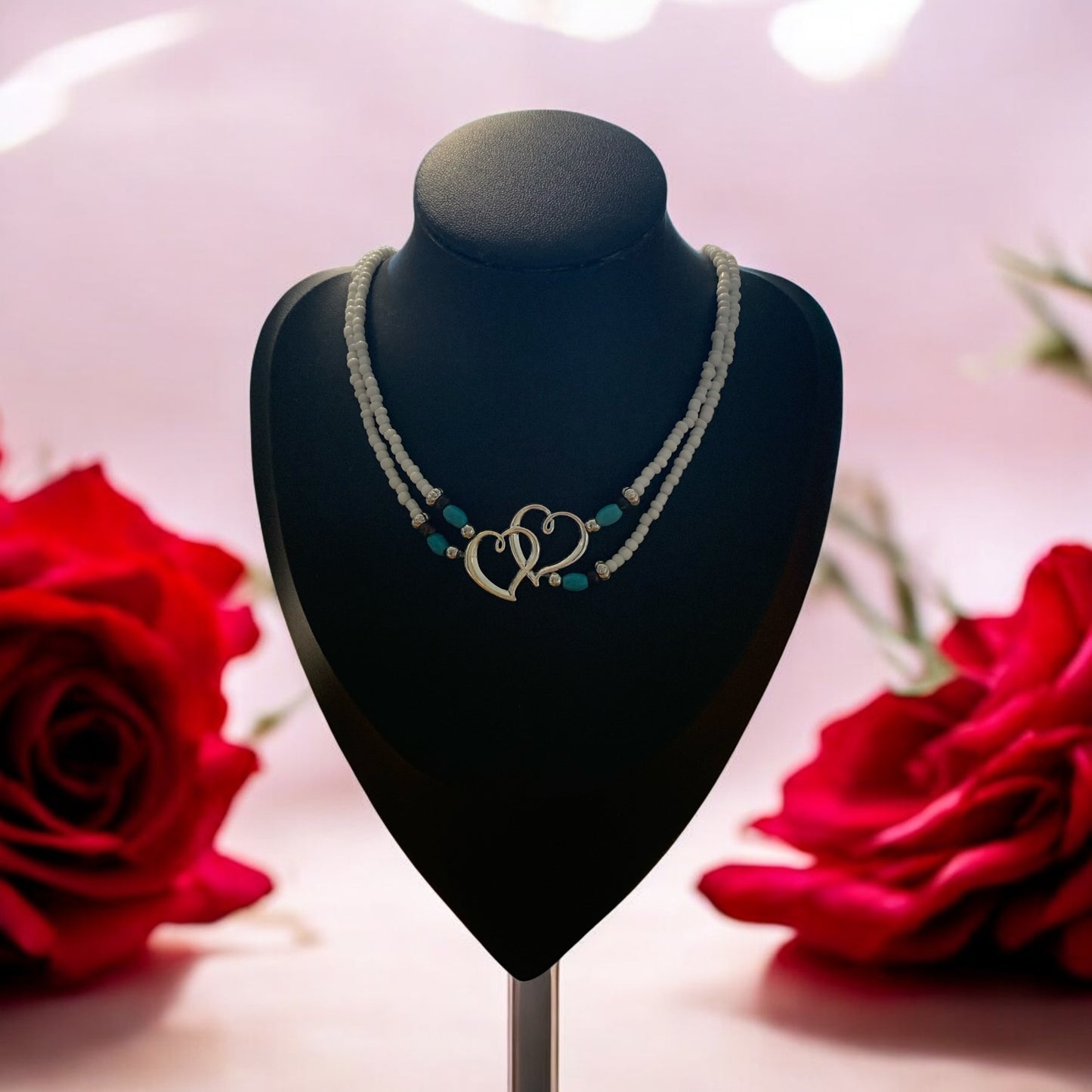 Double heart necklace