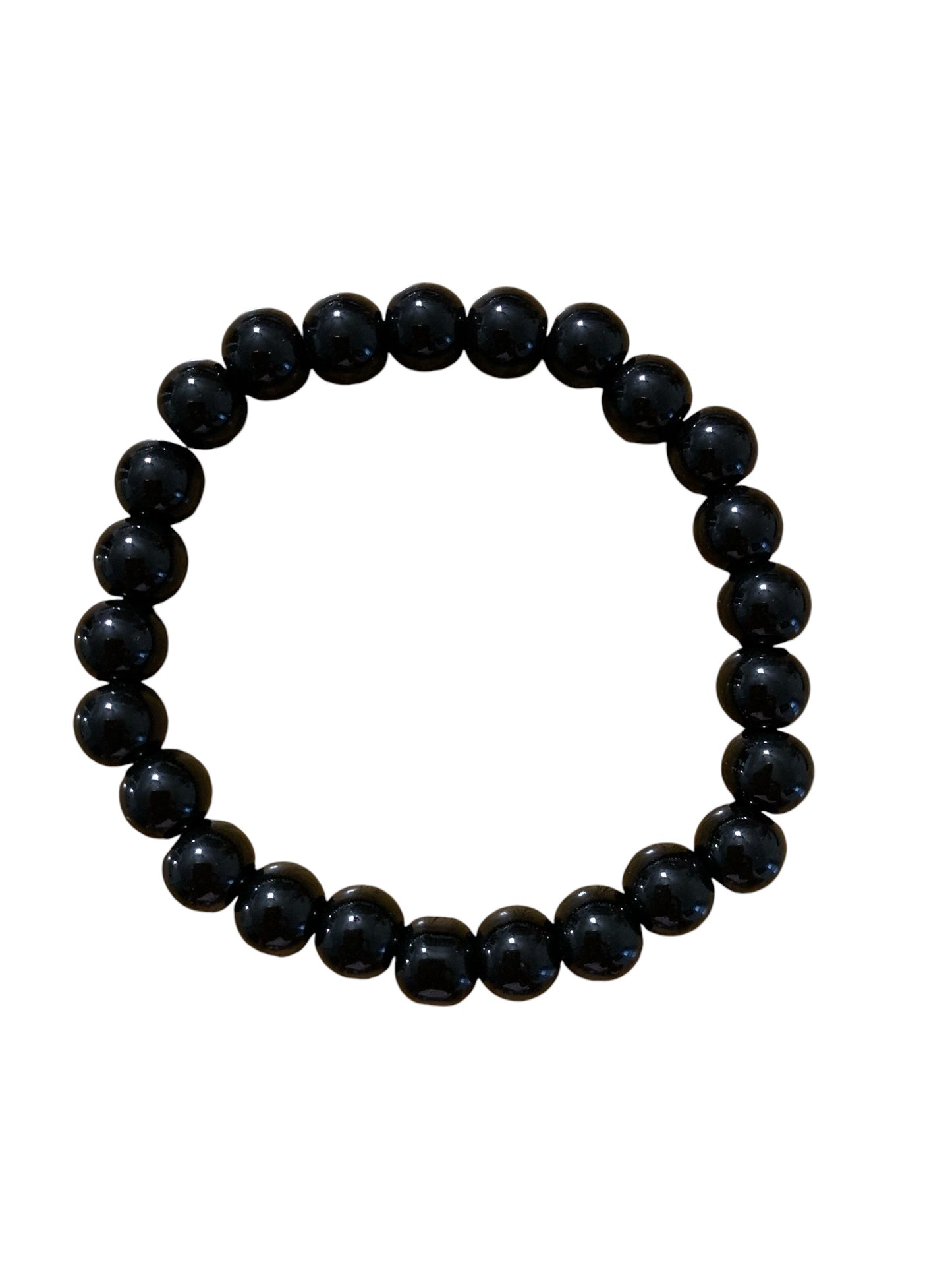 Handmade Black Agate Natural Stone Stretch Bracelet