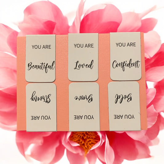 Declarations of Power. You are Bold, Brave, Strong, Beautiful, Loved, Confident Magnetic Bookmarks
