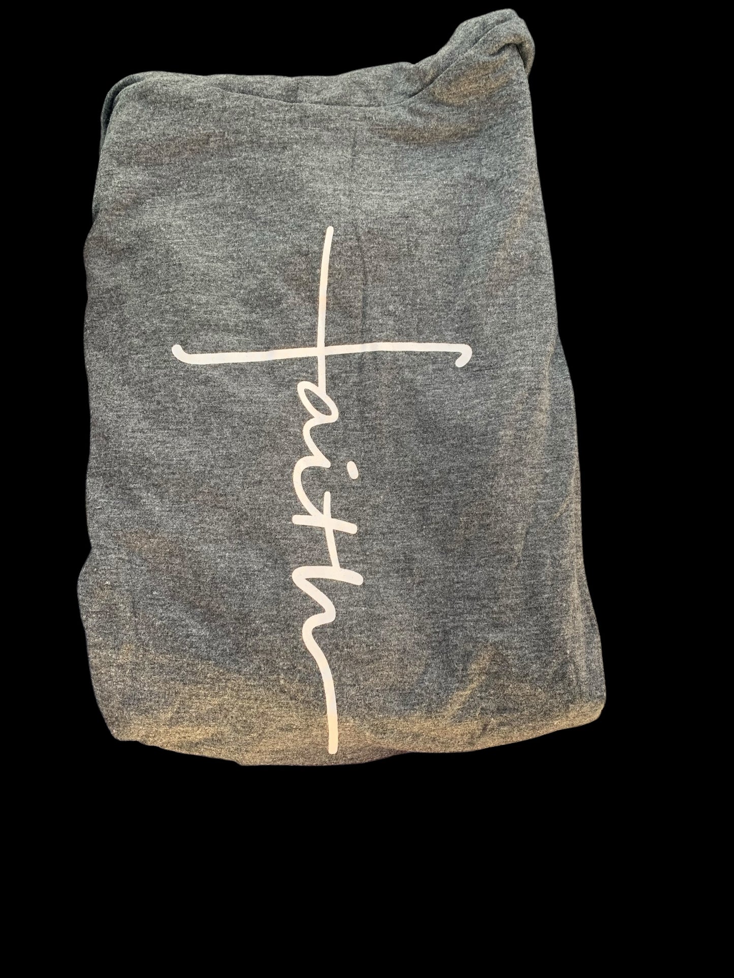 Faith Cross Hooded Light Gray Sweatshirt