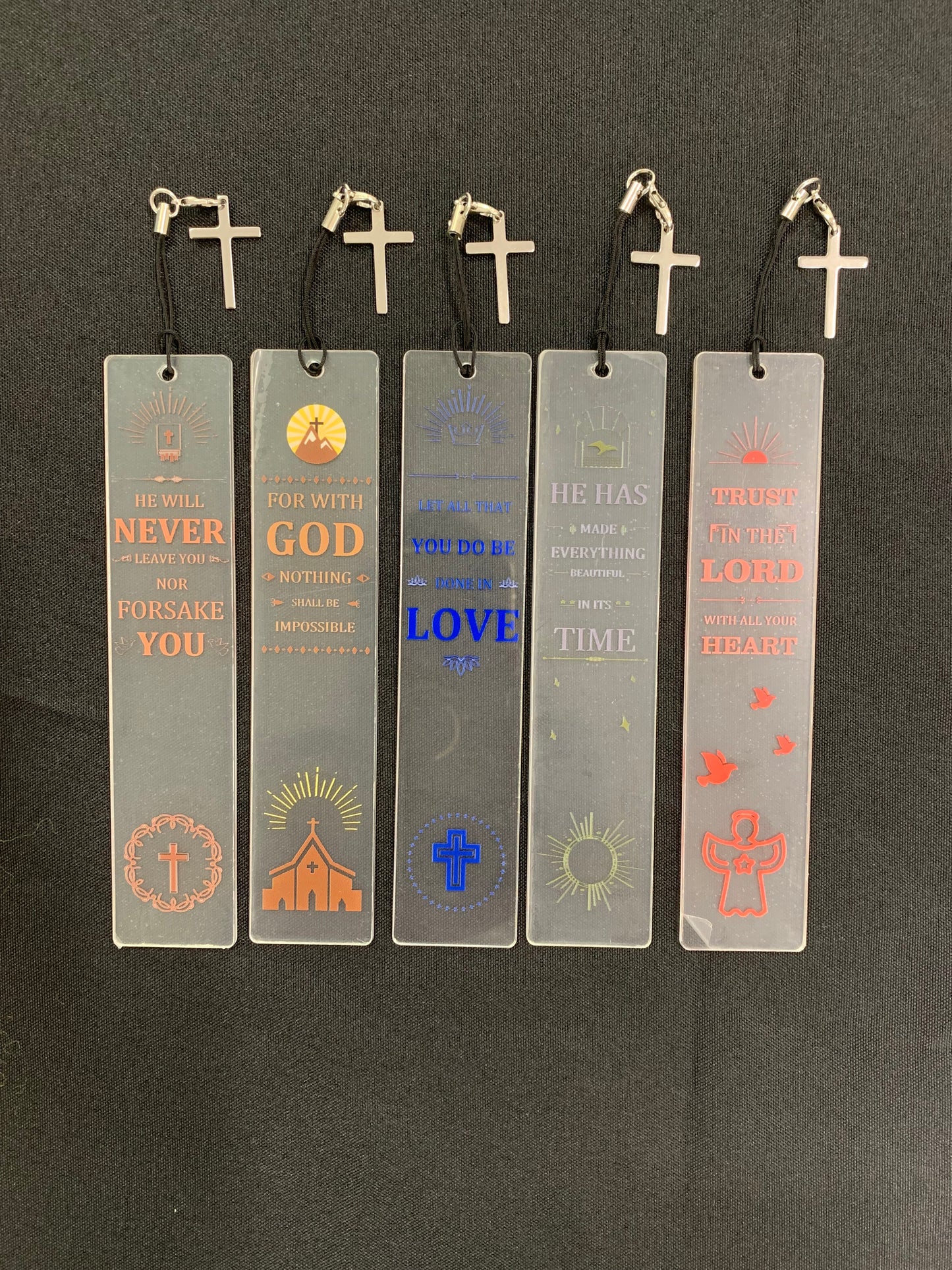 Faith Message Acrylic Bookmark with Cross