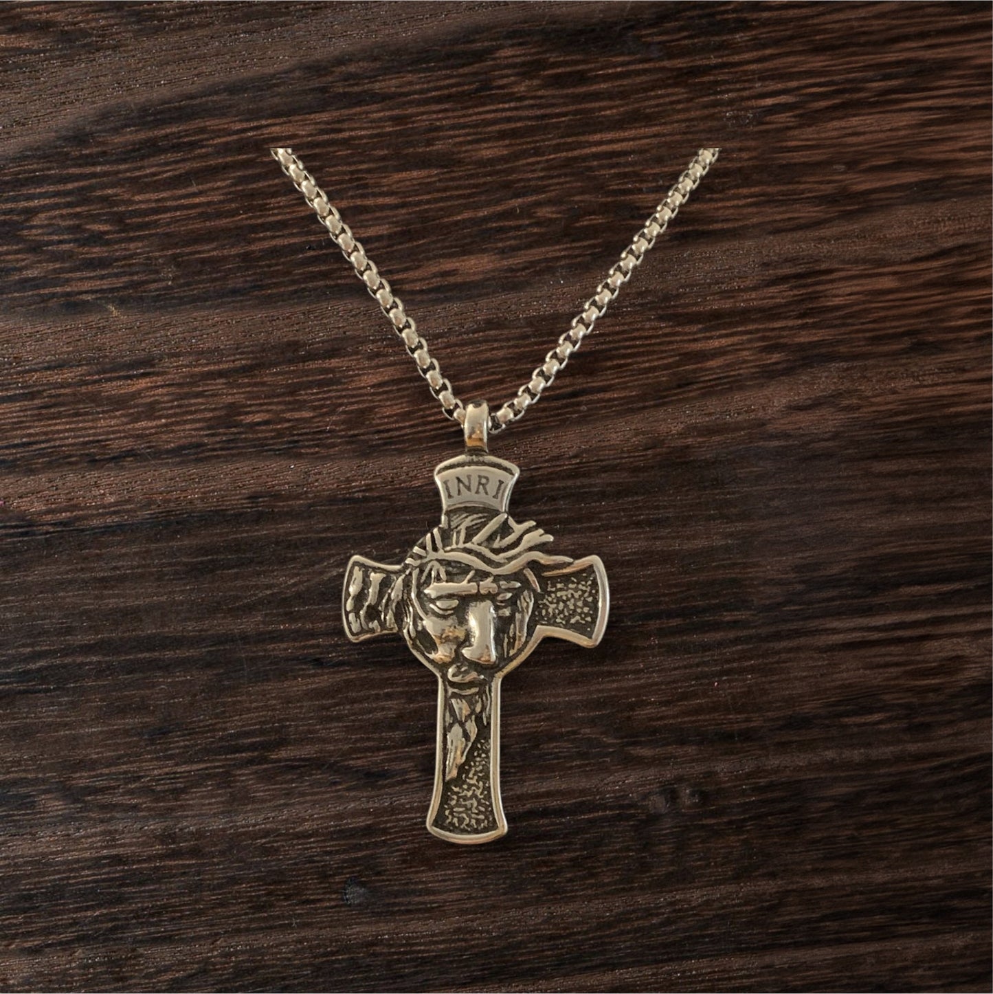 Jesús on the Cross Titanium Steel Cross and Necklace