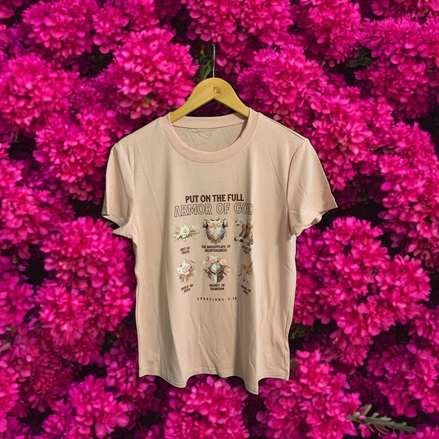 Put on the Armor of God Pink Women’s T Shirt