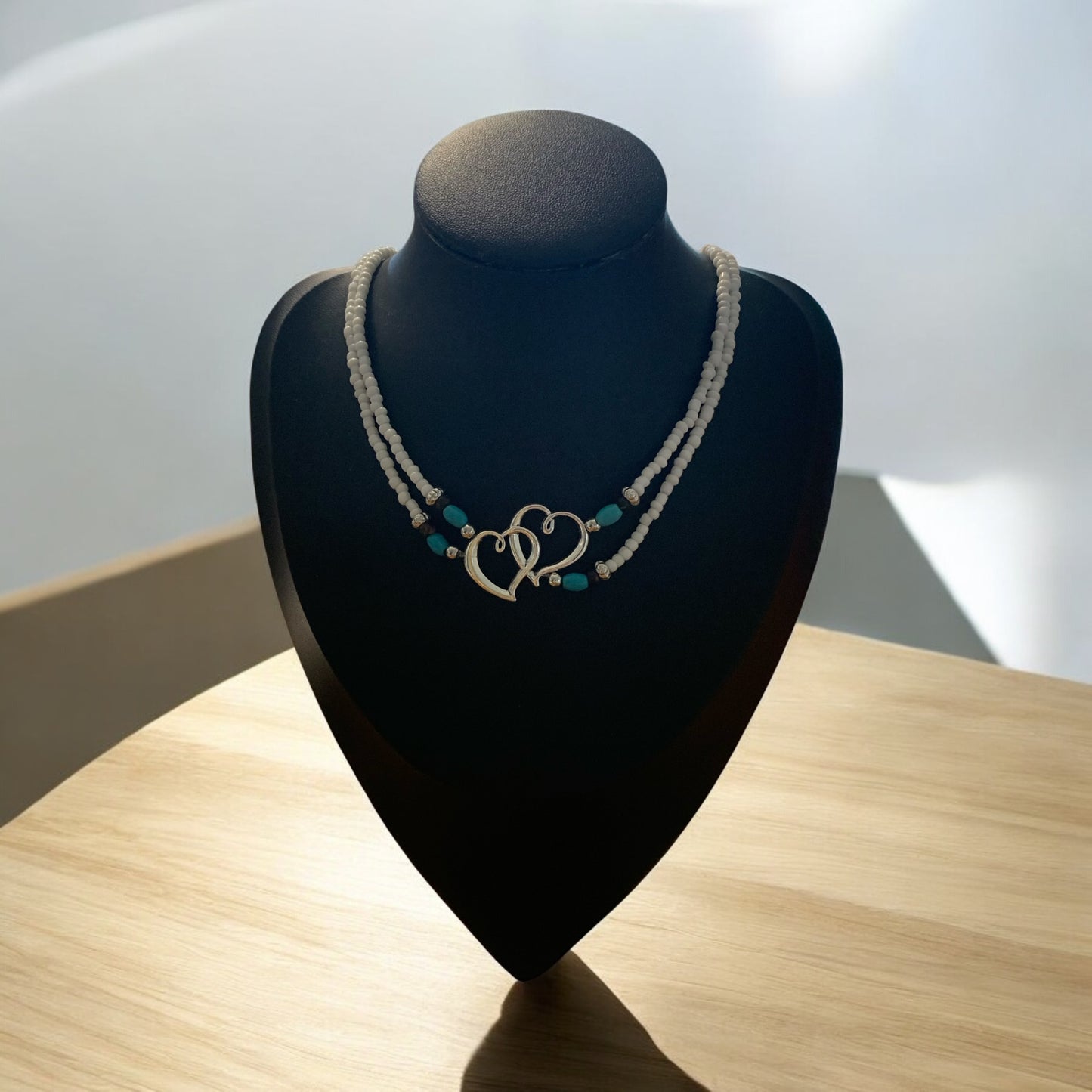 Double heart necklace