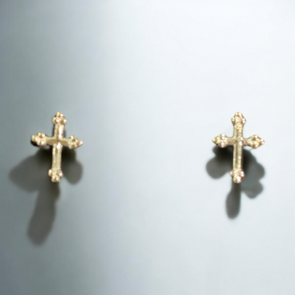 Cross Earrings Sterling Silver Gold Plated