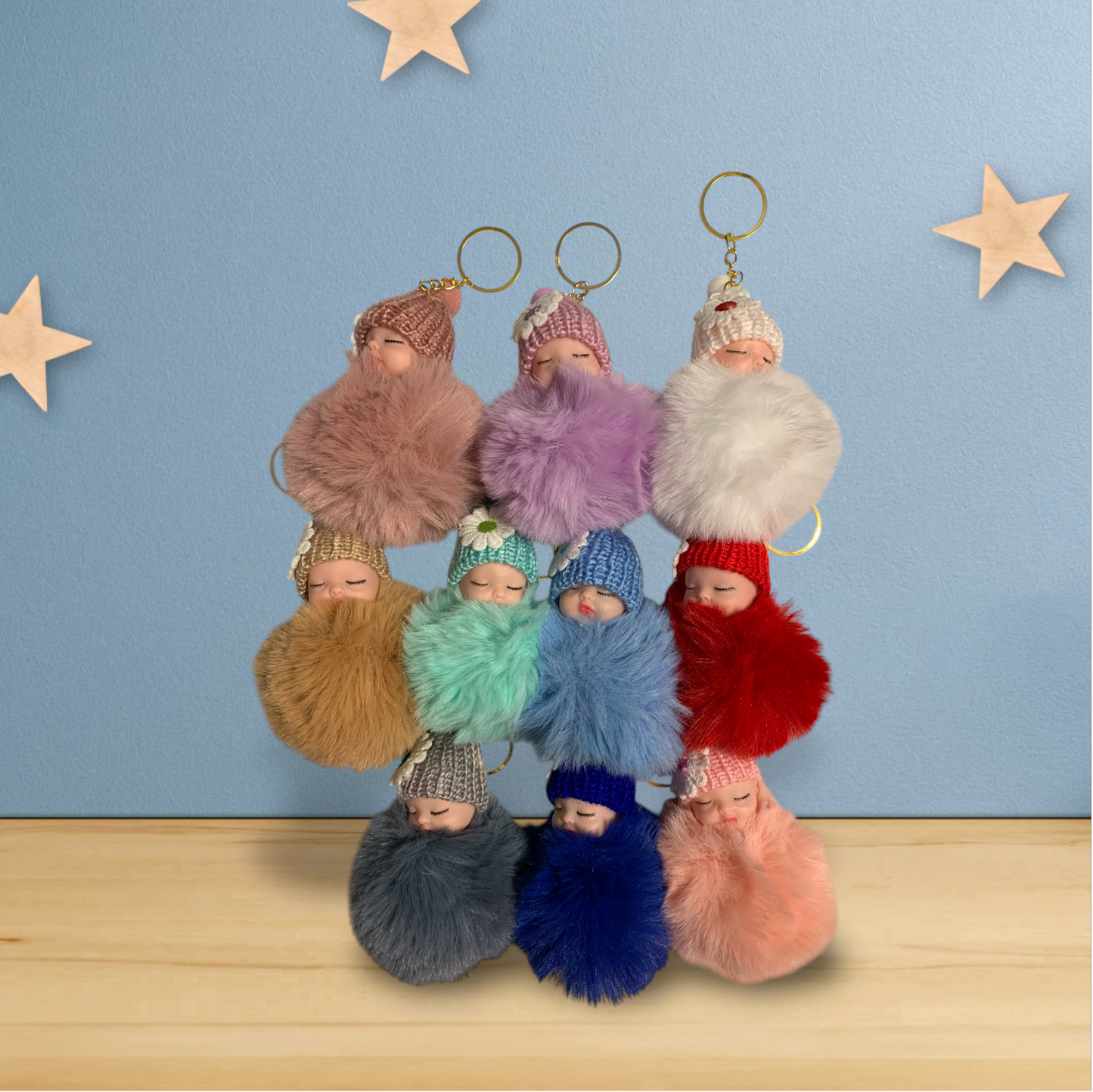 Baby Pom Fluffy Keychain