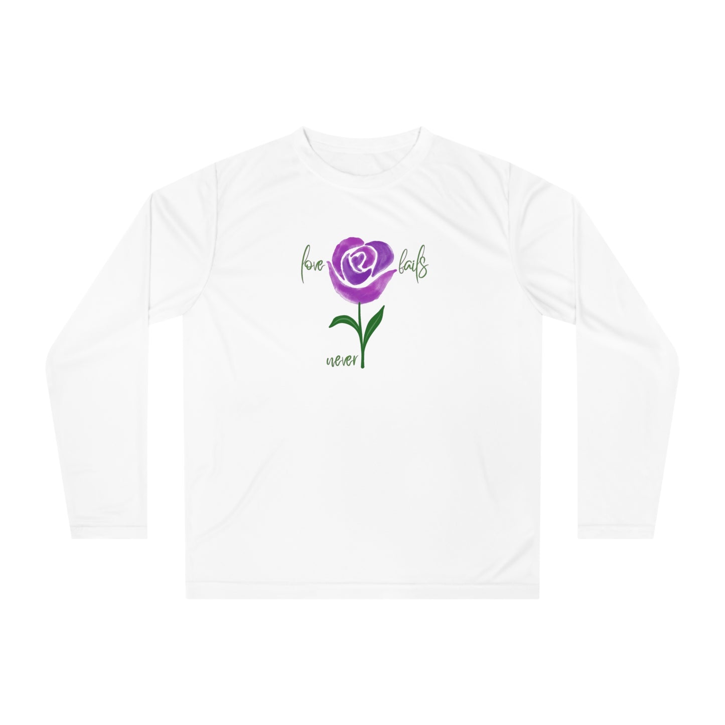 Love Never Fails Rose SPORT Long Sleeve Shirt