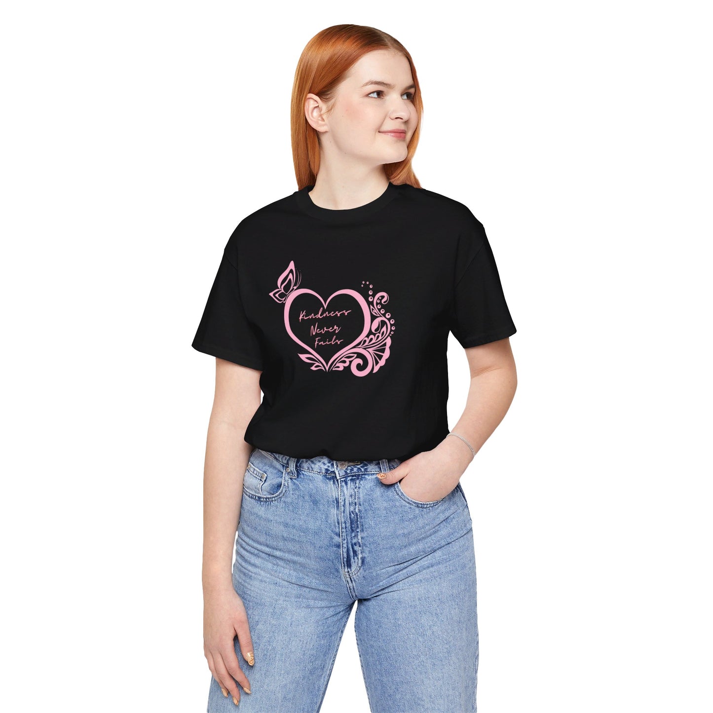 Kindness Never Fails Pink Heart Tee Short Sleeve