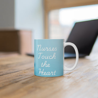 Nurses Touch the Heart Light Blue Mug