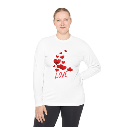 Love Red Hearts and Cross SPORT Long Sleeve Tee