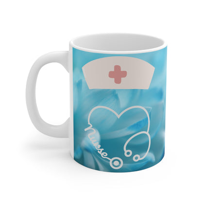 Nurses Touch the Heart Light Blue Mug