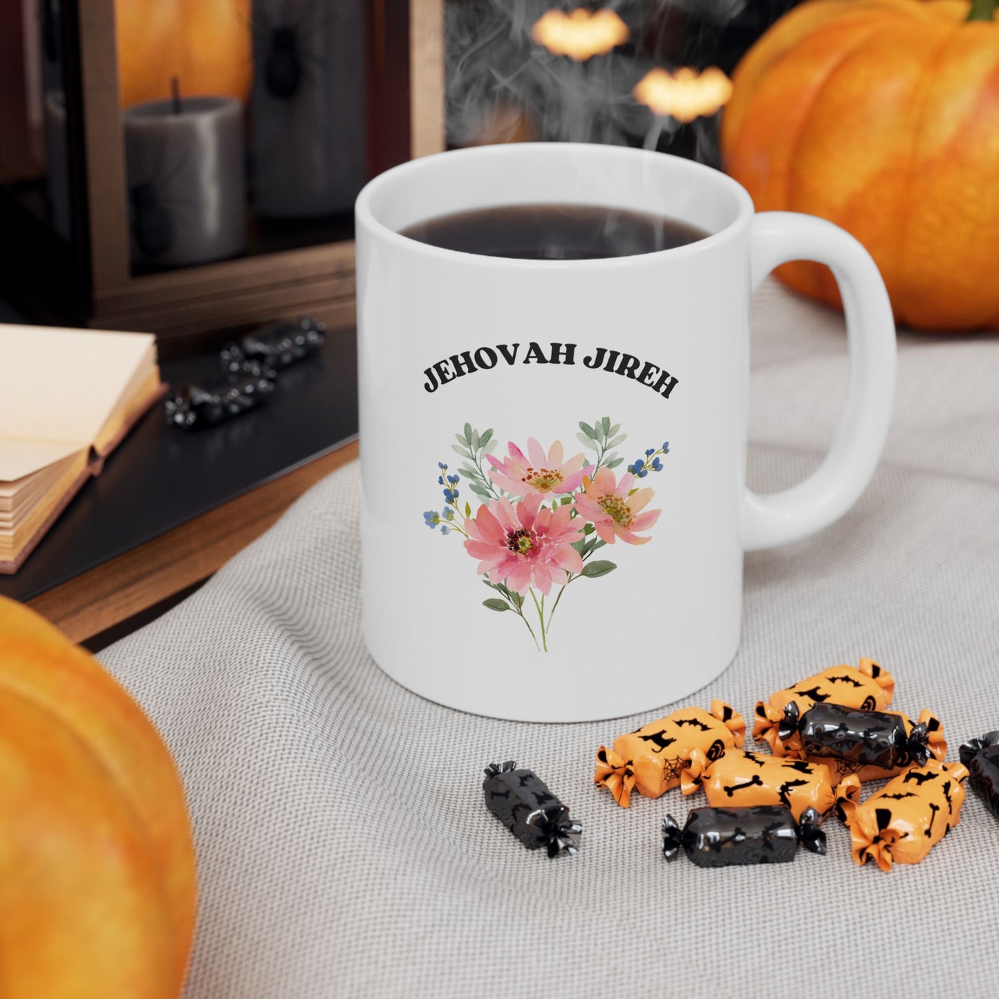 Jehovah Jireh God Is My Provider Ceramic Mug | Floral Woman Design