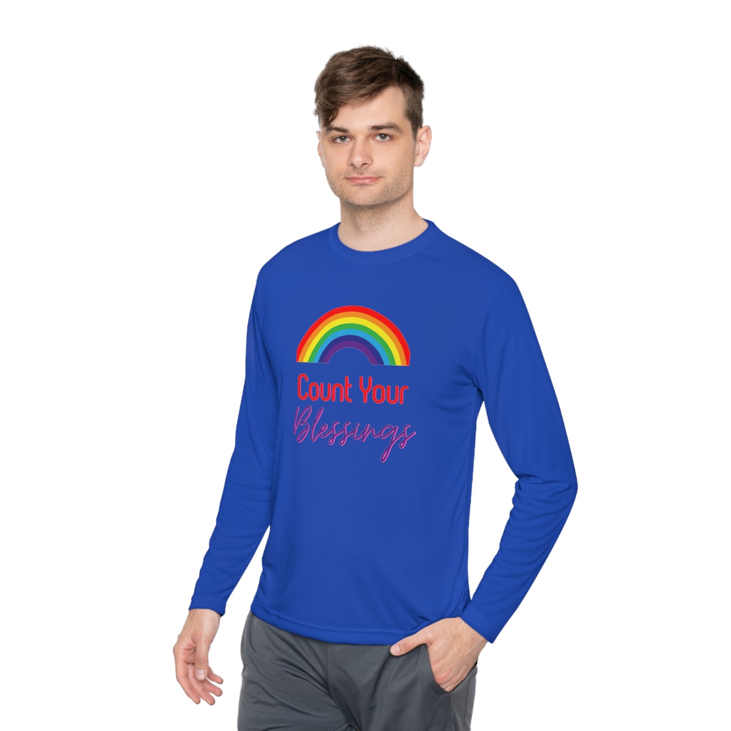 Rainbow Count your Blessings SPORT Long Sleeve Tee