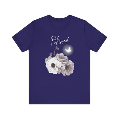 Blessed White Flowers with Butterfly T-shirt