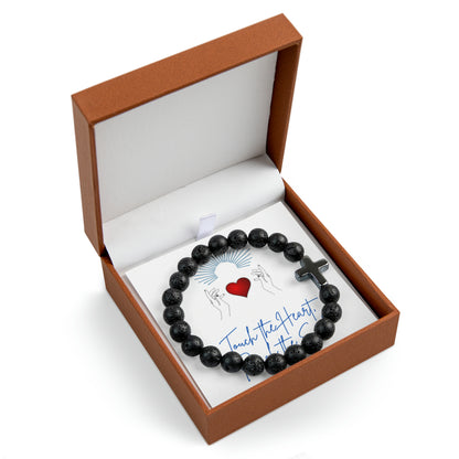 Touch the Heart Jewelry Box with Cross Bead Bracelet